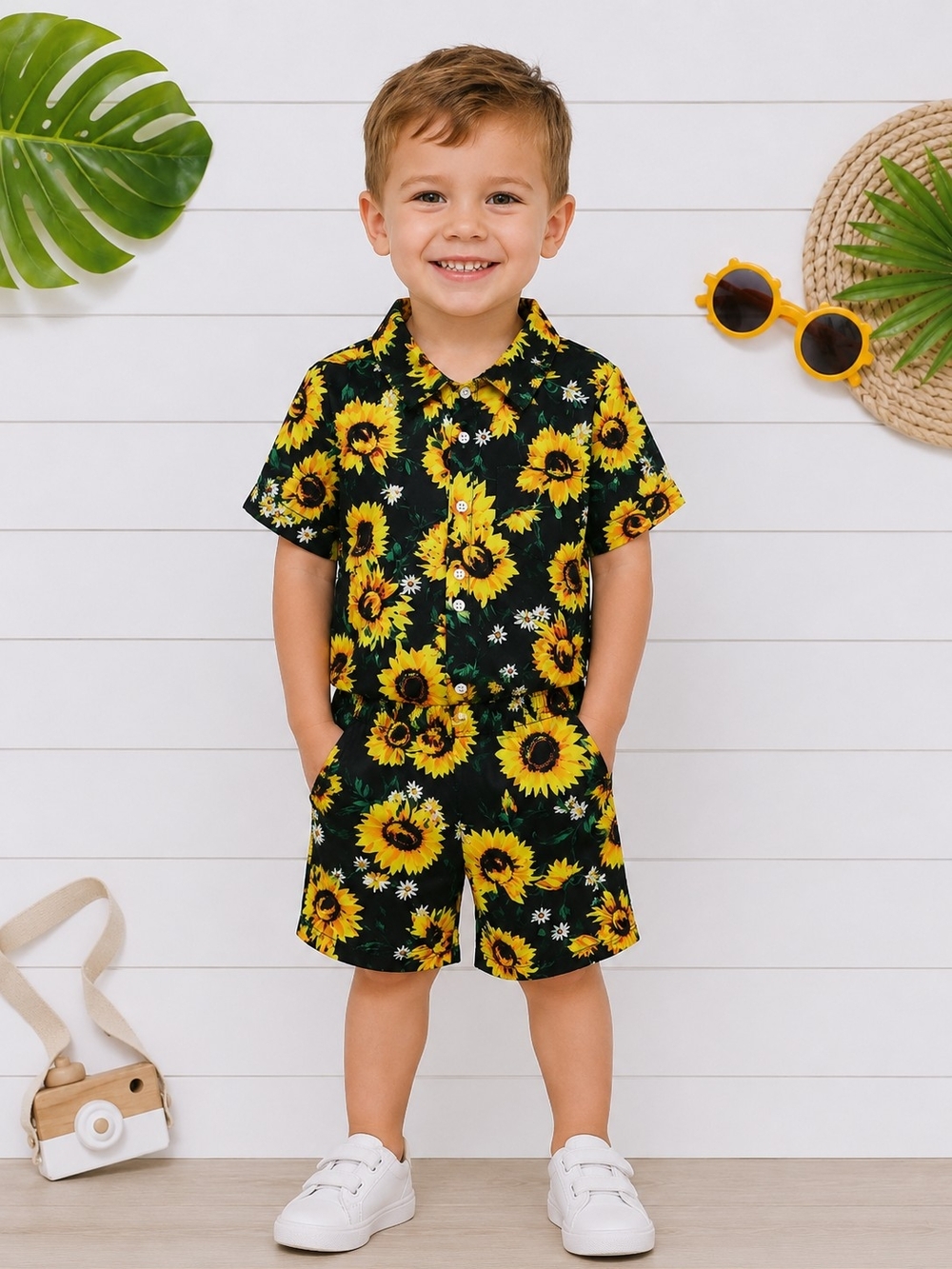 SHEIN BOYS SUNFLOWER SET SZ 4T